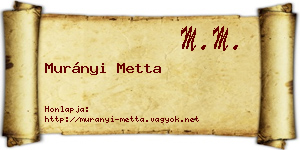 Murányi Metta névjegykártya
